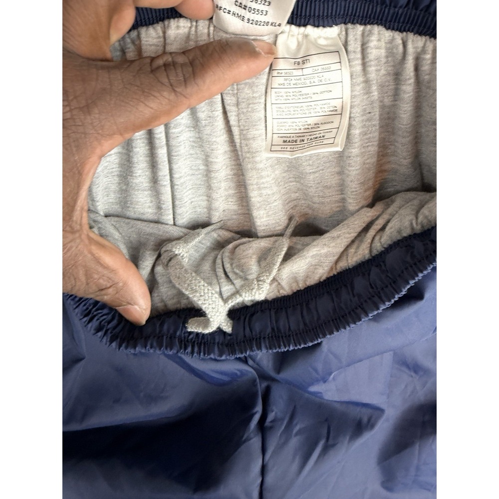 Vintage NIKE Windbreaker Pants 90s Youth Large 14-16 Navy Blue Ankle Zip Lined - Picture 7 of 10